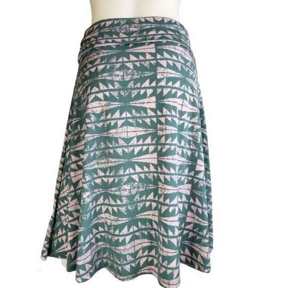 LuLaRoe Azure Women's Green / Pink Geometric Knee-Length Skirt, Size: Small, New - Picture 2 of 9
